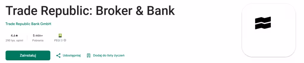 Opinie o Trade Republic na Play Store