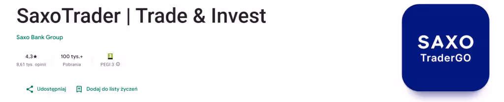 Saxo Bank Google Play Store